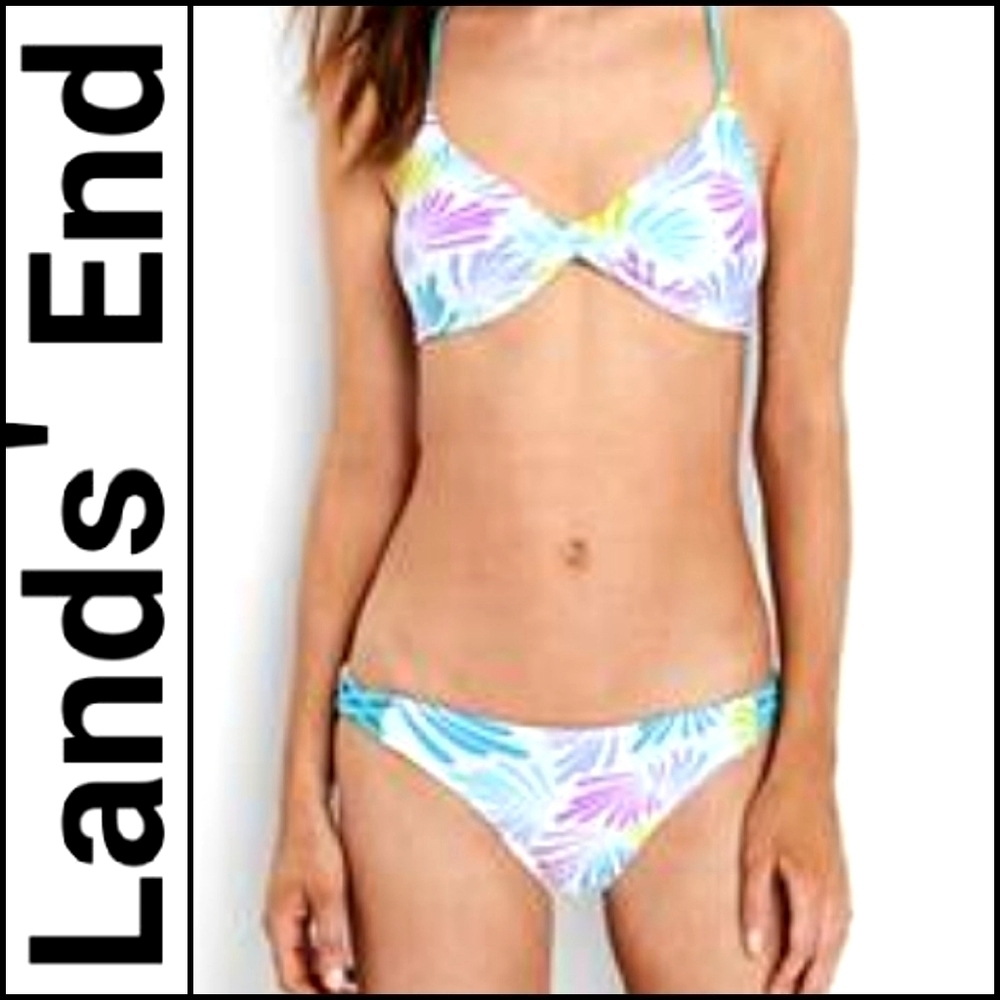 NEW! LANDS' END Dandelion Print Bikini 2 pc.Swimsuit Small.